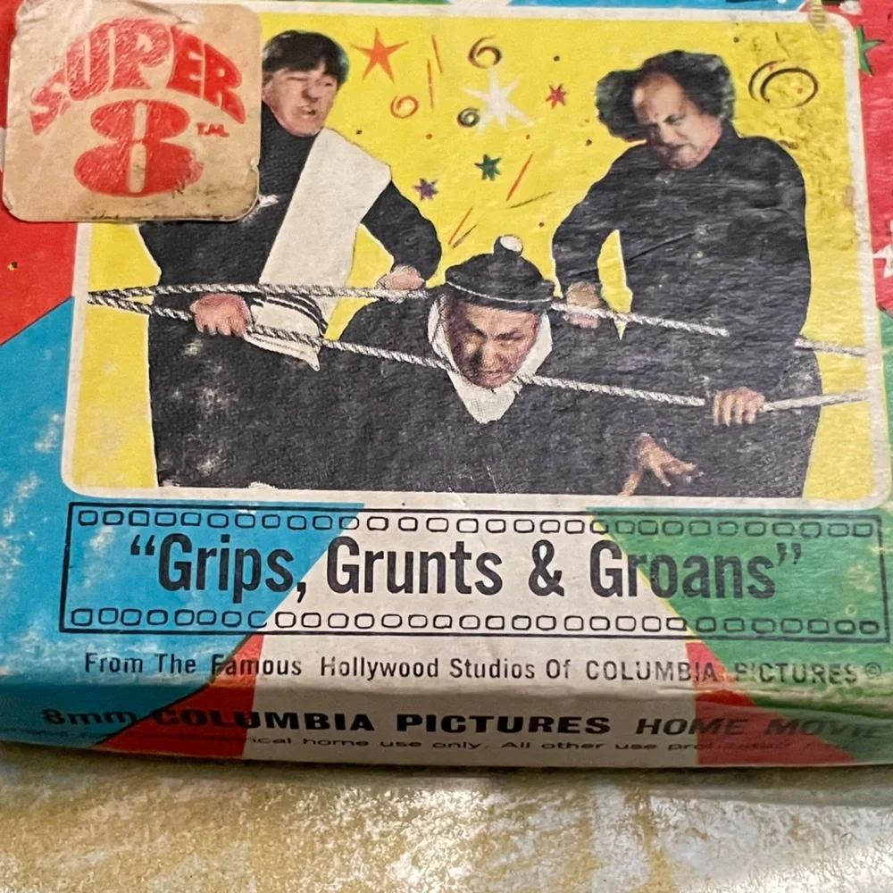 The Three Stooges 1960’s 8 mm silent film reel, Larry, Moe & Curly